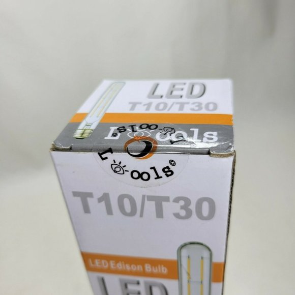 4-Pack T10/T30 Glass LED Edison Bulbs 9" Clear Dimmable 3000k - E26/E27 Base 8W - Picture 4 of 4